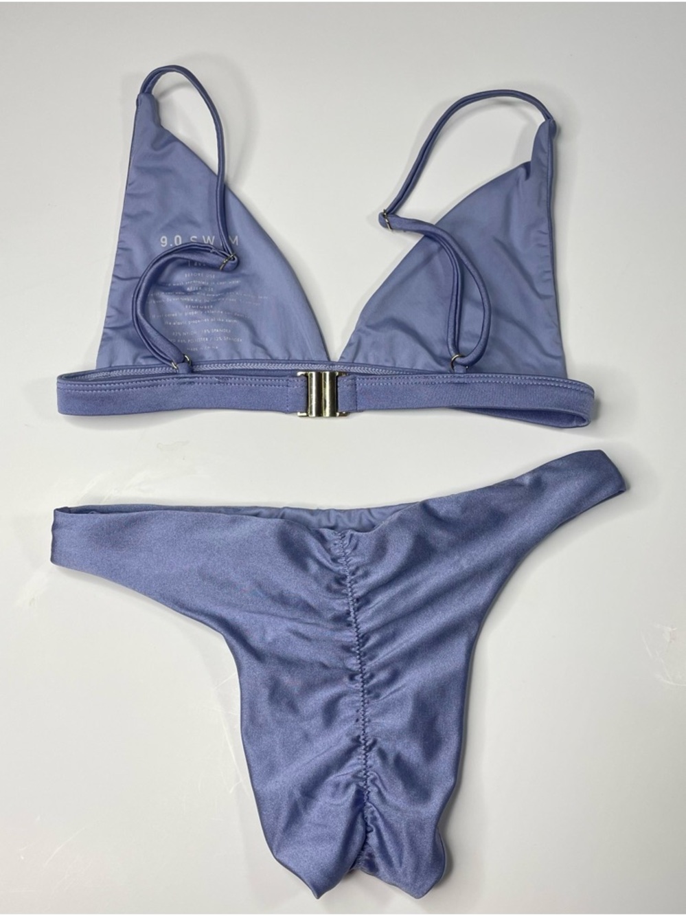Metallic Tulum Bikini Set Silver Hardware Scrunch Detail 9.0 Swim - Picture 6 of 8